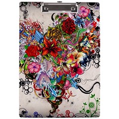 Valentine s Day Heart Artistic Psychedelic A4 Acrylic Clipboard