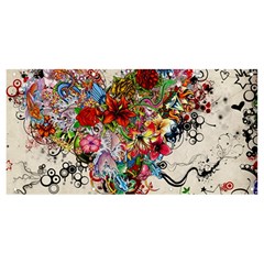 Valentine s Day Heart Artistic Psychedelic Banner And Sign 8  X 4  by Modalart