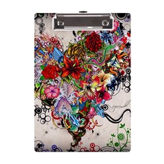 Valentine s Day Heart Artistic Psychedelic A5 Acrylic Clipboard by Modalart