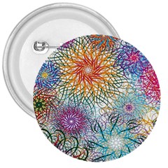 Psychedelic Flowers Yellow Abstract Psicodelia 3  Buttons by Modalart