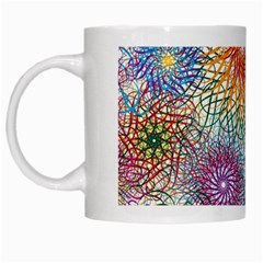 Psychedelic Flowers Yellow Abstract Psicodelia White Mug by Modalart