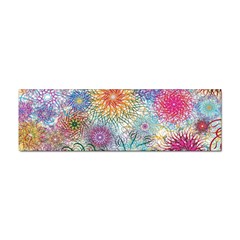 Psychedelic Flowers Yellow Abstract Psicodelia Sticker Bumper (10 Pack) by Modalart