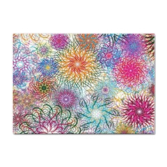 Psychedelic Flowers Yellow Abstract Psicodelia Sticker A4 (10 Pack) by Modalart