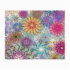 Psychedelic Flowers Yellow Abstract Psicodelia Small Glasses Cloth by Modalart