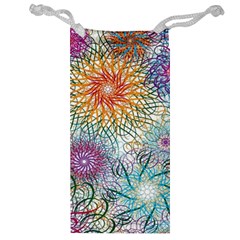 Psychedelic Flowers Yellow Abstract Psicodelia Jewelry Bag