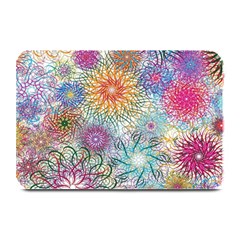 Psychedelic Flowers Yellow Abstract Psicodelia Plate Mats by Modalart