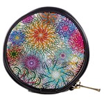 Psychedelic Flowers Yellow Abstract Psicodelia Mini Makeup Bag Front