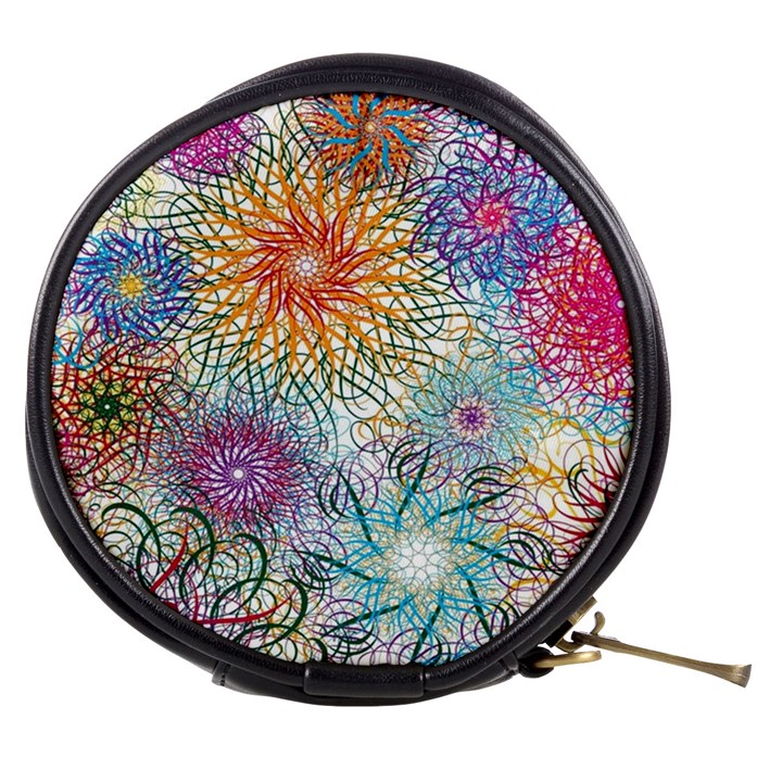 Psychedelic Flowers Yellow Abstract Psicodelia Mini Makeup Bag