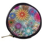 Psychedelic Flowers Yellow Abstract Psicodelia Mini Makeup Bag Back