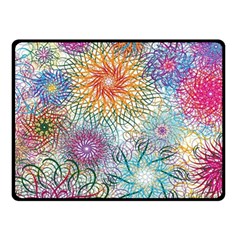 Psychedelic Flowers Yellow Abstract Psicodelia Fleece Blanket (small) by Modalart