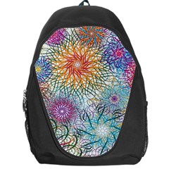 Psychedelic Flowers Yellow Abstract Psicodelia Backpack Bag