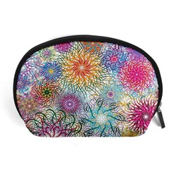 Psychedelic Flowers Yellow Abstract Psicodelia Accessory Pouch (large)