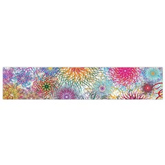 Psychedelic Flowers Yellow Abstract Psicodelia Small Premium Plush Fleece Scarf