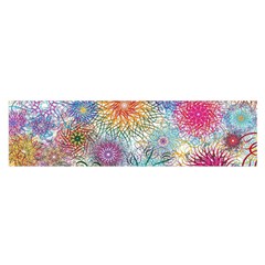 Psychedelic Flowers Yellow Abstract Psicodelia Oblong Satin Scarf (16  X 60 ) by Modalart