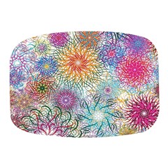 Psychedelic Flowers Yellow Abstract Psicodelia Mini Square Pill Box by Modalart