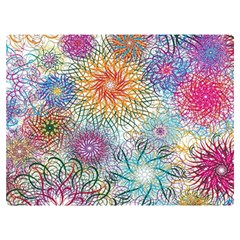 Psychedelic Flowers Yellow Abstract Psicodelia Premium Plush Fleece Blanket (extra Small) by Modalart