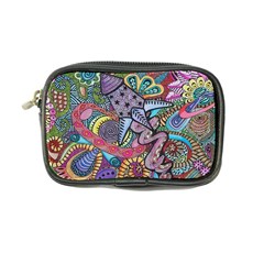 Psychedelic Flower Red Colors Yellow Abstract Psicodelia Coin Purse by Modalart