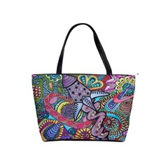 Psychedelic Flower Red Colors Yellow Abstract Psicodelia Classic Shoulder Handbag