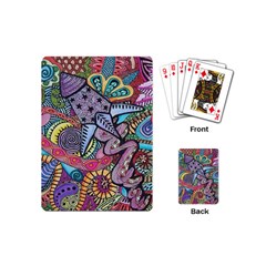 Psychedelic Flower Red Colors Yellow Abstract Psicodelia Playing Cards Single Design (mini)