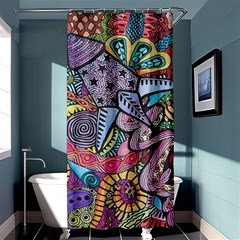 Psychedelic Flower Red Colors Yellow Abstract Psicodelia Shower Curtain 36  X 72  (stall)  by Modalart