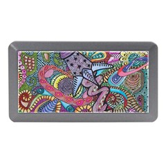 Psychedelic Flower Red Colors Yellow Abstract Psicodelia Memory Card Reader (mini) by Modalart