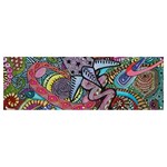 Psychedelic Flower Red Colors Yellow Abstract Psicodelia Banner and Sign 12  x 4  Front