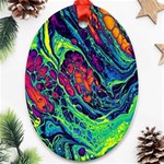 Color Colorful Geoglyser Abstract Holographic Ornament (Oval) Front