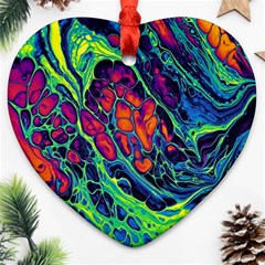 Color Colorful Geoglyser Abstract Holographic Ornament (heart)