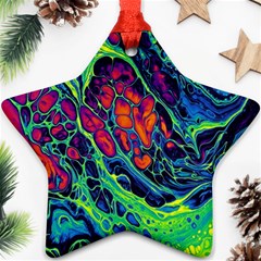 Color Colorful Geoglyser Abstract Holographic Ornament (star)