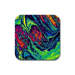 Color Colorful Geoglyser Abstract Holographic Rubber Coaster (square) by Modalart