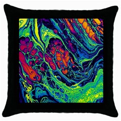 Color Colorful Geoglyser Abstract Holographic Throw Pillow Case (black)