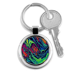 Color Colorful Geoglyser Abstract Holographic Key Chain (round)