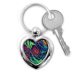 Color Colorful Geoglyser Abstract Holographic Key Chain (heart)