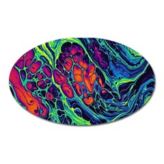 Color Colorful Geoglyser Abstract Holographic Oval Magnet by Modalart