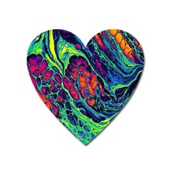 Color Colorful Geoglyser Abstract Holographic Heart Magnet by Modalart