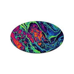 Color Colorful Geoglyser Abstract Holographic Sticker Oval (10 Pack) by Modalart