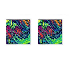 Color Colorful Geoglyser Abstract Holographic Cufflinks (square) by Modalart