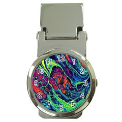 Color Colorful Geoglyser Abstract Holographic Money Clip Watches by Modalart