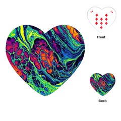 Color Colorful Geoglyser Abstract Holographic Playing Cards Single Design (heart)