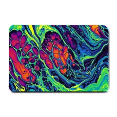 Color Colorful Geoglyser Abstract Holographic Small Doormat by Modalart