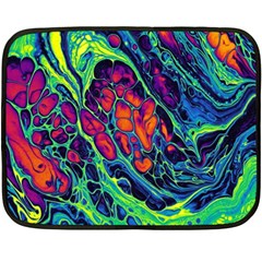 Color Colorful Geoglyser Abstract Holographic Two Sides Fleece Blanket (mini) by Modalart