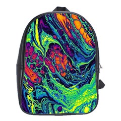 Color Colorful Geoglyser Abstract Holographic School Bag (large)