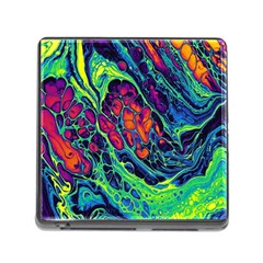 Color Colorful Geoglyser Abstract Holographic Memory Card Reader (square 5 Slot)