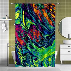 Color Colorful Geoglyser Abstract Holographic Shower Curtain 48  X 72  (small) 