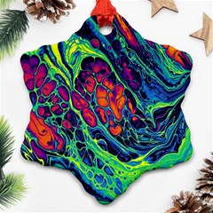 Color Colorful Geoglyser Abstract Holographic Ornament (snowflake)