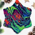 Color Colorful Geoglyser Abstract Holographic Ornament (Snowflake) Front