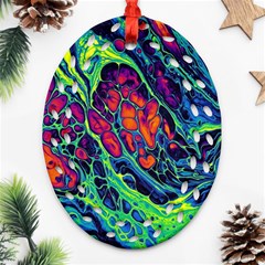 Color Colorful Geoglyser Abstract Holographic Ornament (oval Filigree)