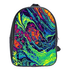 Color Colorful Geoglyser Abstract Holographic School Bag (xl)