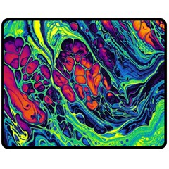 Color Colorful Geoglyser Abstract Holographic Two Sides Fleece Blanket (medium) by Modalart