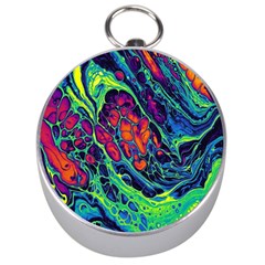 Color Colorful Geoglyser Abstract Holographic Silver Compasses